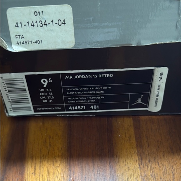 Navy Blue and Grey Jordan Sneakers with Iconic Jumpman Logo - Picture 6 of 6